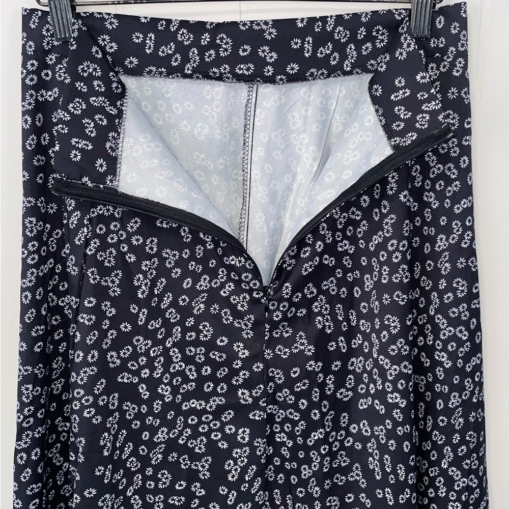 Women’s Floral Print High Waist Split Hem Midi A-Line Skirt - Picture 7 of 8